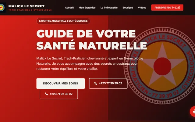 Aperçu du site Malick Le Secret